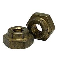 60FA-518 5/16"-18 Flex Type Lock Nut, Heavy Hex, Full Height, Brass